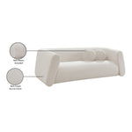 Abbington 91" Boucle Fabric Upholstered Sofa in Cream