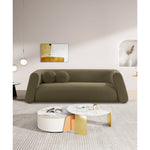 Abbington 91" Boucle Fabric Upholstered Sofa in Olive
