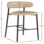 Lupita Vegan Leather Upholstered Bar Stool (834-C) in Tan