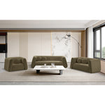 Abbington 91" Boucle Fabric Upholstered Sofa in Olive