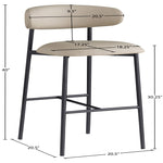 Lupita Vegan Leather Upholstered Bar Stool (834-C) in Taupe