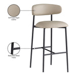 Lupita Vegan Leather Upholstered Bar Stool (834-C) in Taupe