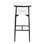 Lupita Vegan Leather Upholstered Bar Stool (834-C) in White