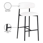Lupita Vegan Leather Upholstered Bar Stool (834-C) in White