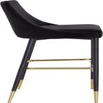 Sleek Velvet Upholstered Bar Stool in Black