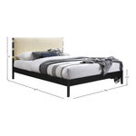 Abigail Vegan Leather Upholstered King Bed (3 Boxes) in Cream