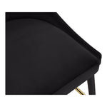 Sleek Velvet Upholstered Bar Stool in Black
