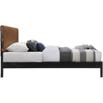 Abigail Vegan Leather Upholstered Queen Bed (3 Boxes) in Cognac