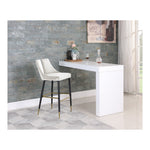 Sleek Velvet Upholstered Bar Stool in Cream