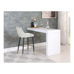 Sleek Velvet Upholstered Bar Stool in Cream