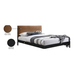 Abigail Vegan Leather Upholstered Queen Bed (3 Boxes) in Cognac