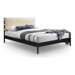 Abigail Vegan Leather Upholstered Queen Bed (3 Boxes) in Cream
