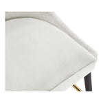 Sleek Velvet Upholstered Bar Stool in Cream