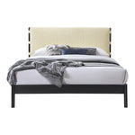 Abigail Vegan Leather Upholstered Queen Bed (3 Boxes) in Cream