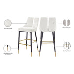 Sleek Velvet Upholstered Bar Stool in Cream