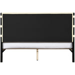 Abigail Vegan Leather Upholstered Queen Bed (3 Boxes) in Cream