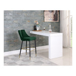 Sleek Velvet Upholstered Bar Stool in Green