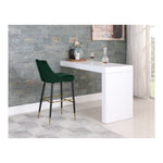 Sleek Velvet Upholstered Bar Stool in Green