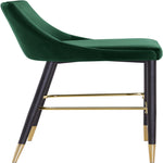 Sleek Velvet Upholstered Bar Stool in Green