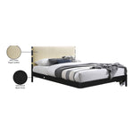 Abigail Vegan Leather Upholstered Queen Bed (3 Boxes) in Cream