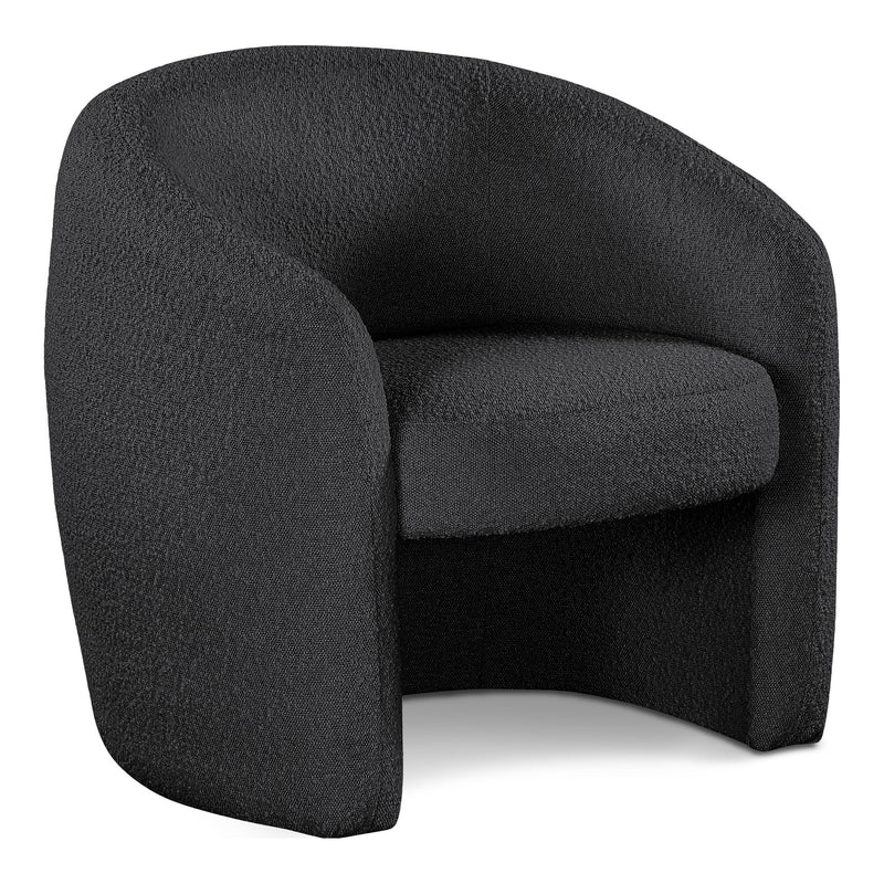 Acadia Boucle Fabric Upholstered Accent Chair in Black