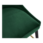 Sleek Velvet Upholstered Bar Stool in Green