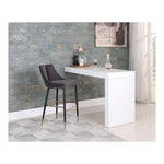 Sleek Velvet Upholstered Bar Stool in Grey
