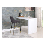 Sleek Velvet Upholstered Bar Stool in Grey