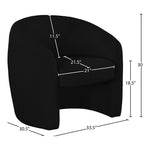 Acadia Boucle Fabric Upholstered Accent Chair in Black