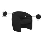Acadia Boucle Fabric Upholstered Accent Chair in Black