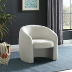 Acadia Boucle Fabric Upholstered Accent Chair in Cream