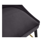 Sleek Velvet Upholstered Bar Stool in Grey