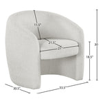 Acadia Boucle Fabric Upholstered Accent Chair in Cream