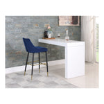 Sleek Velvet Upholstered Bar Stool in Navy