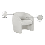 Acadia Boucle Fabric Upholstered Accent Chair in Cream