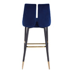 Sleek Velvet Upholstered Bar Stool in Navy