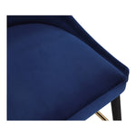 Sleek Velvet Upholstered Bar Stool in Navy