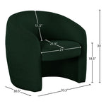 Acadia Boucle Fabric Upholstered Accent Chair in Green