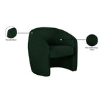 Acadia Boucle Fabric Upholstered Accent Chair in Green