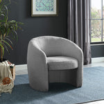 Acadia Boucle Fabric Upholstered Accent Chair in Grey