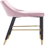 Sleek Velvet Upholstered Bar Stool in Pink