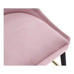 Sleek Velvet Upholstered Bar Stool in Pink