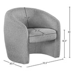Acadia Boucle Fabric Upholstered Accent Chair in Grey