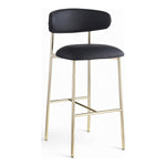 Lupita Vegan Leather Upholstered Bar Stool (833-C) in Black