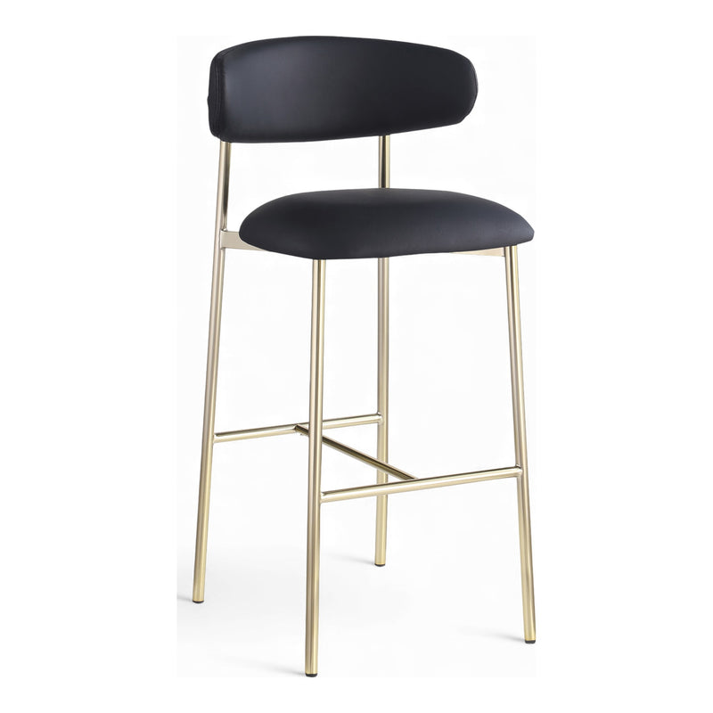 Lupita Vegan Leather Upholstered Bar Stool (833-C) in Black