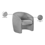 Acadia Boucle Fabric Upholstered Accent Chair in Grey