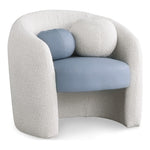 Acadia Boucle Fabric And Vegan Leather Upholstered Accent Chair in Blue