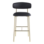 Lupita Vegan Leather Upholstered Bar Stool (833-C) in Black