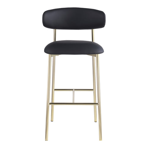 Lupita Vegan Leather Upholstered Bar Stool (833-C) in Black