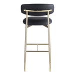 Lupita Vegan Leather Upholstered Bar Stool (833-C) in Black